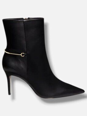 22élevé Women's Black 85MM Leather Stiletto Booties Shoe Size 36.5